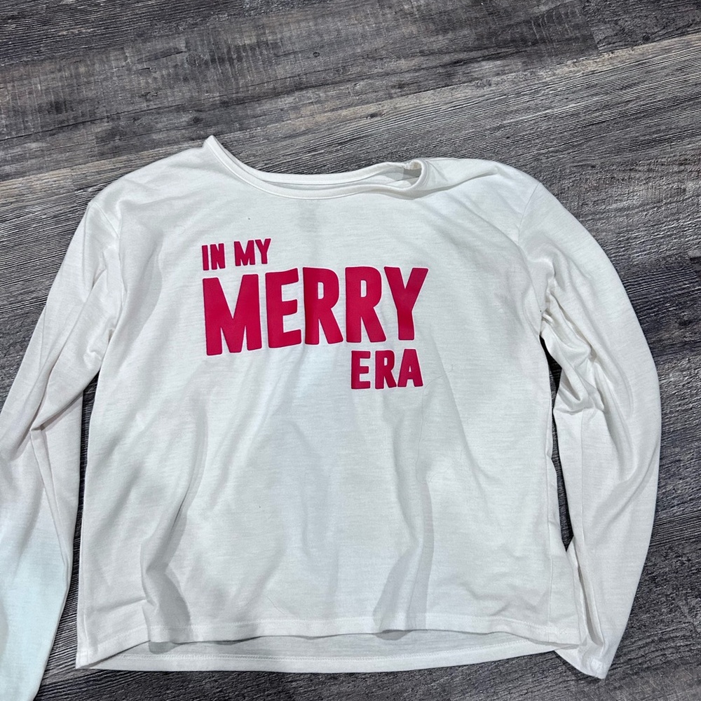 Wonder Nation Cream Pajama Top with Bold Pink Text